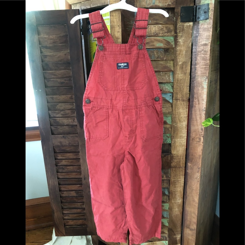 Oshkosh Red Cotton Overalls 5T